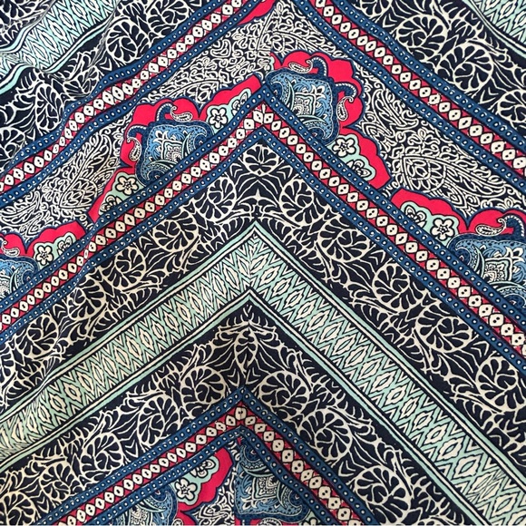 Tommy Bahama Scarf Dress S/M P/M Boho Floral Stripe Rayon Sundress Beach Swim - Picture 6 of 11